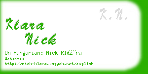 klara nick business card